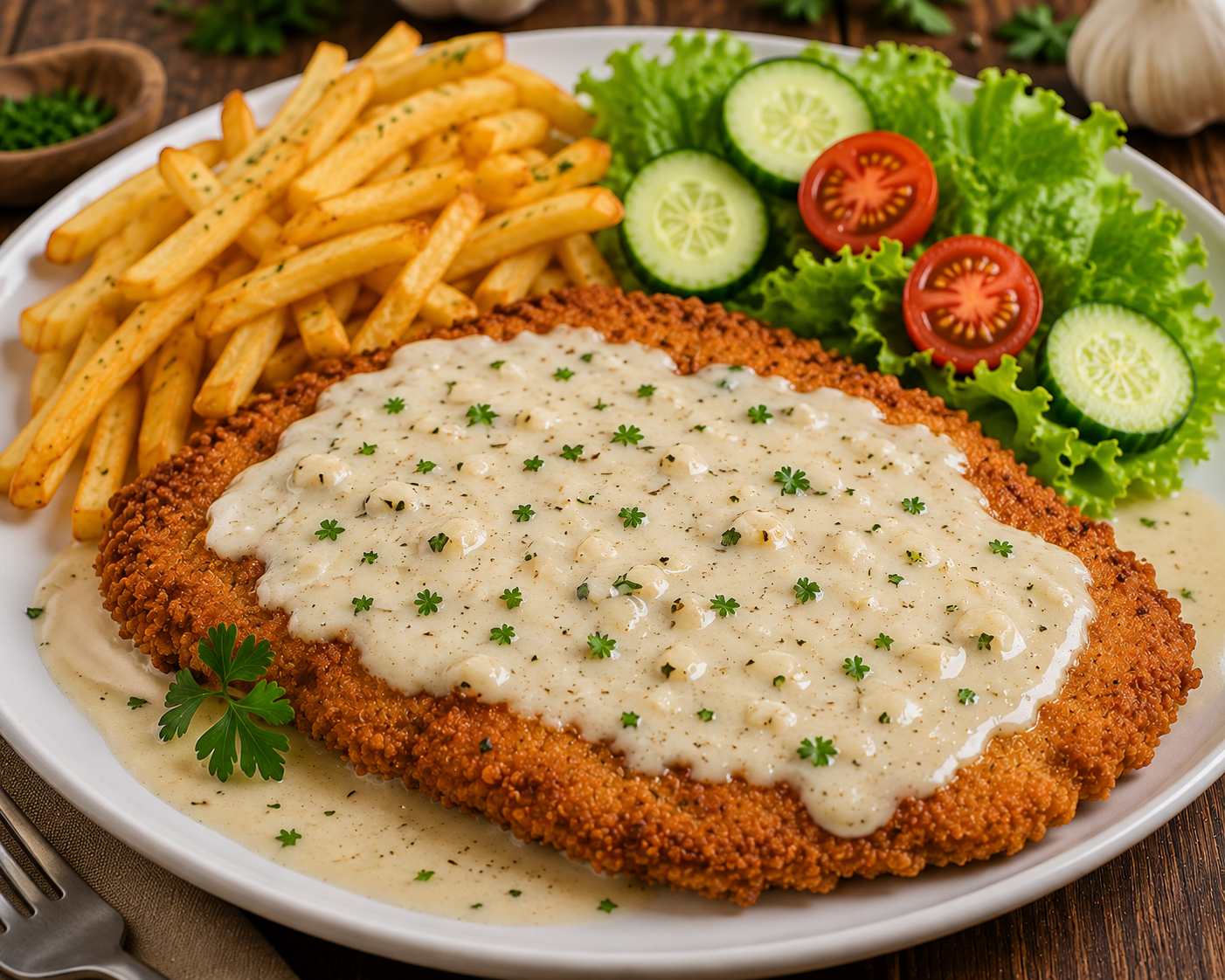Knoblauchschnitzel